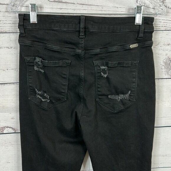 Kancan Jeans Womens 29 Black Ultra high Rise Skinny Signature Distressed Modern - Picture 8 of 12